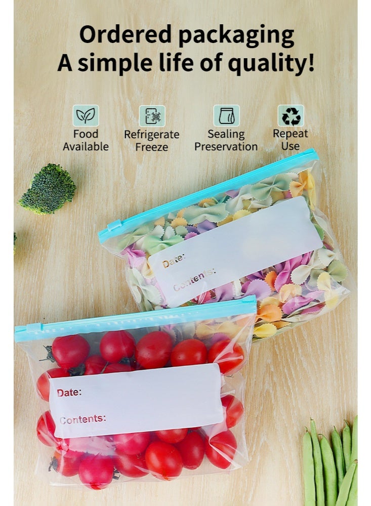 WOLFATION FOR YOU 60 Pack Dishwasher Safe Reusable Bags, Leakproof Reusable Freezer Bags, BPA Free Food Storage Bags for Marinate Food Travel -three sizes - Image 2